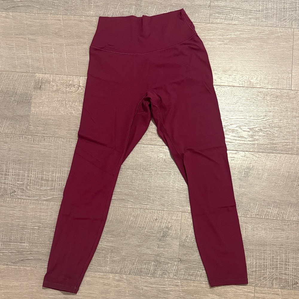 High-Waisted Burgundy Leggings